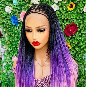 MICRO KNOTLESS BRAIDED WIG ON FULL LACE CLOSY40" LARGE SIZE